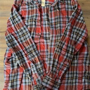 Plaid Men's Shirt in Red and Black